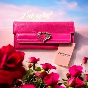 NWT Juicy Couture Pink Flap Clutch Bag 8"Lx4"H NEW With Tags
